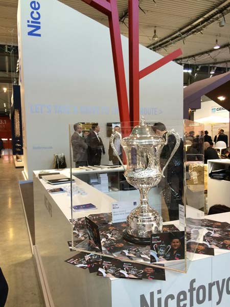 World Championship Trophy in Glass Box at Nice Booth