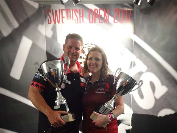 Swedish Open 2017 Darts - Singles Champions Scott Mitchell and Lorraine Winstanley
